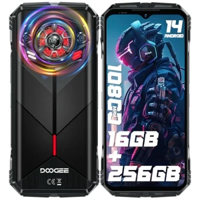 Image de DOOGEE S Punk 2024 Telephone Portable Incassable Android 14 16Go+256Go/1TB, 126dB Haut Parleur, 10800mAh/33W Incassable, 6.58&quot; FHD+, 50MP+16MP Smartphone IP68/4G Dual SIM/OTG/NFC