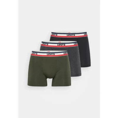 Image de Levi&#039;s LOGO Boxer Brief 3 PACK Shorty, Homme, Taille: Medium, Khaki