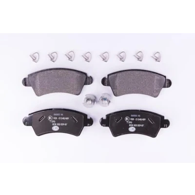 Image de HELLA 8DB 355 009 871 Jeu de plaquettes frein non préparé pour indicateur d&#039;usure avec vis d&#039;étrier accessoires