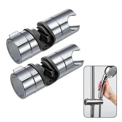 Image de KAYLRE 2 PCS Support de Douche 18 25mm ABS Réglable Main Remplacement Ferroviaire Head Curseur Clamp Bracket Chromée, PB4 pour Salle Bain