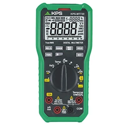 Image de KPS MT720 Multimètre Numérique TrueRMS Professionnel Basse Impédance LO Z Tension 1000V AC/DC Courant 10A NCV Température 6600 Points Ecran Rétro Éclairé CAT.IV