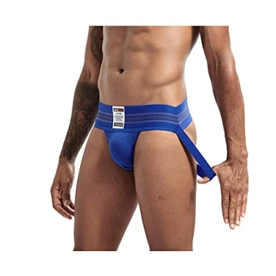 Image de JOCKMAIL Sexy Homme Jock Sangle de Souporter Strings et G Large Ceinture sous vêtements Slip 7 Couleurs M XXL Bleu Medium