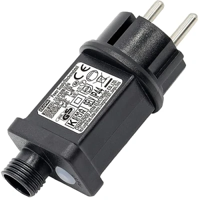 Image de yowin Clignoteur pour Guirlande 31V 6W Transformateur, 8 Modes Prise Lumineuse avec Fonction Minuterie, Étanche IP44 Adaptateur Éclairage de Noël, Sapin Lumineuse, Rideau Lumineux