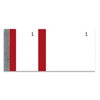 Image de Exacompta Réf. 96304E Paquet de 10 blocs vendeurs 100 feuillets numérotés 1 à 2 coupons détachable Pour kermesse, loterie, tombola Format 6,6 x 13,5 cm bande couleur Rouge