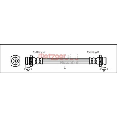 Image de METZGER 4110611 Flexible De Frein 222 F10 x 1 CHEVROLET: Matiz, DAEWOO: Matiz I 3/5 portes