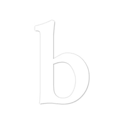 Image de Autocollant Lettre b en blanc Serifs Hauteur : 10 cm Numéro de maison complémentaire à coller pour extérieur, boîte aux lettres, porte Résistant intempéries kfz_463_b