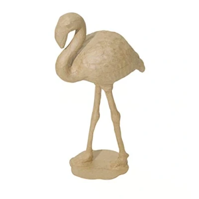 Image de Décopatch SA134O Un support en papier brun mâché 15x7x27 cm, Flamand Rose
