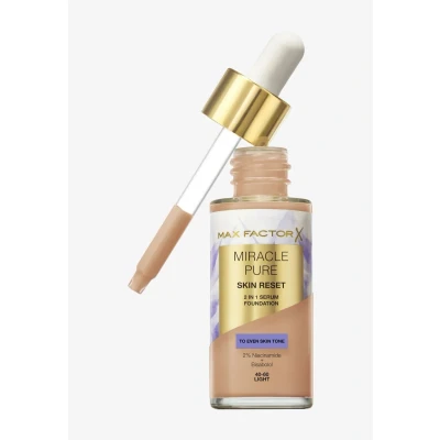 Image de Max Factor Miracle Pure Skin Reset fond de teint 2 en 1 sérum et liquide, couvrance naturelle avec finition mate, complexe réinitialisation, couleur 40 60 Light