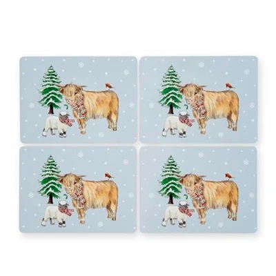 Image de Cooksmart Lot de 4 Sets Table Noël pour avec Motifs Britanniques Tous Les Types Cuisines à la Ferme