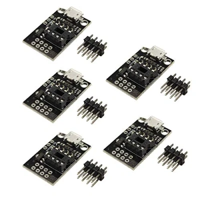 Image de DollaTek 5Pcs Carte de développement enfichable pour ATtiny13A / ATtiny25 ATtiny45 ATtiny85 Éditeur Programmation Connecteur d&#039;alimentation Micro USB