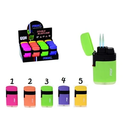 Image de DC Briquet Double Flamme Tempete Reglable Rechargeable Modele 1 Rose Fluo 202