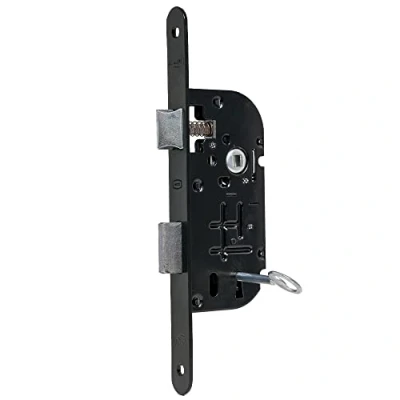 Image de Dom metalux Serrure de Porte Noire à Encastrer Fermeture cle Axe 40 mm Larder Reversible