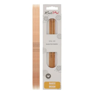 Image de KnitPro Basix Aiguilles à Tricoter Double extrémité, Bouleau, Multicolore, 20 cm x 3,25 mm, Lot de 5