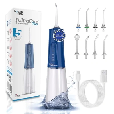 Image de Hydropulseur Dentaire Portable avec 8 Buses et 5 Modes Élimine la Plaque Protège Orthodontie Implants Nettoyage Buccal Profond Sécurisé Réservoir 300 ml Certifié CE FDA