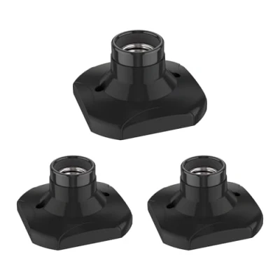 Image de ledscom.de 3 pièces plafonnier/douille de lampe ELEKTRA, porcelaine, noir, 1x E27 max. 60W