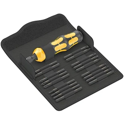 Image de Wera 05018111001 Kraftform Kompakt 900 Imperial Set 1, Jeu pour tournevis à frapper, 19 pièces Noir jaune