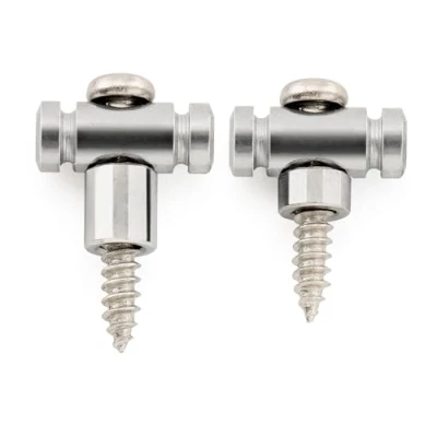 Image de Musiclily Pro Type Baril Guides Cordes en Acier String Trees Retainers pour Guitare électrique, Chrome (Set of 2)
