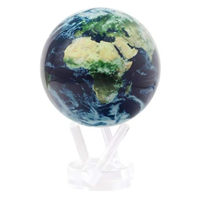 Image de MOVA globe Série Espace extra atmosphérique Terre avec nuages 4,5&quot; base, rotatif à énergie solaire, cadeau unique et décoration de maison ou bureau pour hommes, femmes, enfants