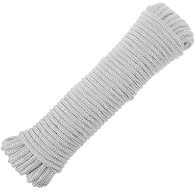 Image de PrimeMatik Corde en Polyester tressée 10 m x 6 mm Blanche