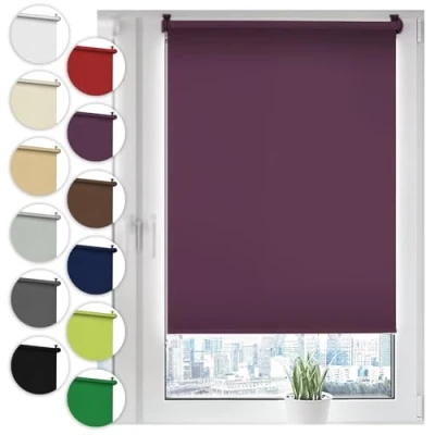 Image de Sonello Store occultant Klemmfix sans percage 60cm x 130cm Violet, Enrouleur Opaque pour fenêtres et Portes, Fixation avec ou perçage, Kit de Montage Inclus, Protection Solaire