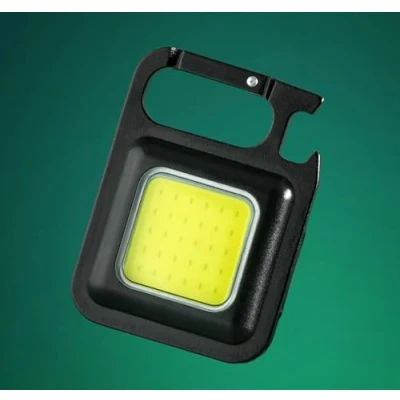 Image de PRECORN Mini porte clés COB LED Lampe de poche travail Rechargeable 800 lumens Multifonction Base magnétique Décapsuleur USB C