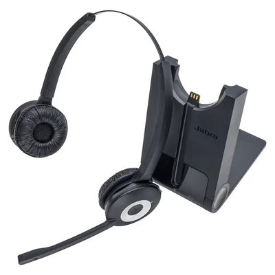 Image de Jabra Pro 920 Duo Casque Stereo DECT Sans Fil Voix HD, Antibruit et Autonomie d&#039;une Journée Optimisé pour une Utilisation avec Téléphone Fixe en Europe Prise UE