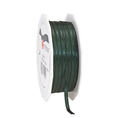 Image de PRÄSENT C.E. Pattberg Satin Vert Sapin, Rouleau de 50 m Ruban Satinée pour Emballage Cadeau, Largeur 3 mm, Accessoire Décoration et Bricolage, Décoratif Présents, en Toute Occasion