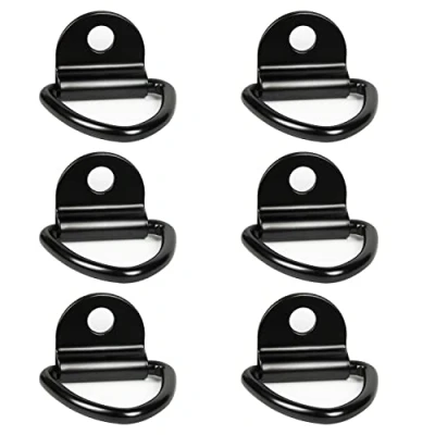 Image de DBREAKS 6 Pcs Crochets d&#039;Arrimage pour Anneau en D Noir 63 * 84mm avec Support Kayaks Bateaux Canoë Pendentifs Remorques Pickups Camions Autos Jardin