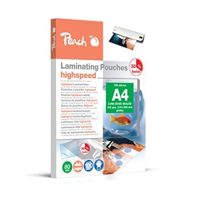 Image de Peach PP58022 High Speed plastifier A4, 80 mic, Express, Lot de 100