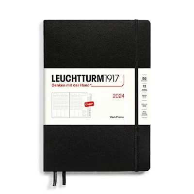 Image de LEUCHTTURM1917 367854 Planificateur Semainier Composition (B5) 2024, avec cahier, Noir, Anglais