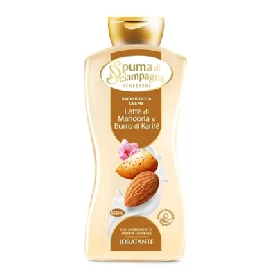 Image de Spuma di Sciampagna Baignoire Crème Hydratante Lait d&#039;Amande et Beurre de Karitè 650 ml