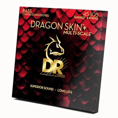 Image de DRAGON SKIN+ Cordes de basse en acier inoxydable enduites DBSM 45 Son supérieur avec sensation confortable et longue durée vie : multi échelles Medium 105