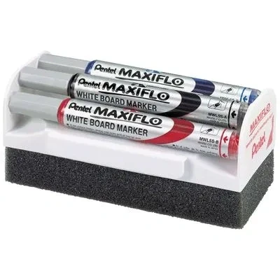 Image de Pentel Maxiflo Brosse + 4 Marqueurs à pointe conique moyenne Noir/Bleu/Rouge/Vert