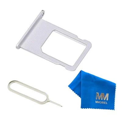 Image de MMOBIEL Tiroir Carte SIM de Rechange Compatible avec iPhone 6s 2015 INCL. l&#039;épingle Support Argent