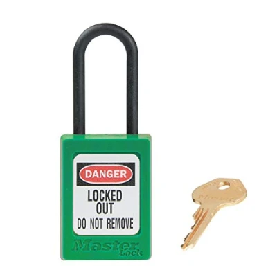 Image de Master Lock S32GRN Cadenas de Consignation en Thermoplastique Diélectrique pour Installations Electriques, Vert, Anse 3,8 x 1,6 cm