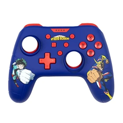 Image de Konix My Hero Academia Manette filaire pour Nintendo Switch, Switch OLED et PC Fonction vibration Câble 3 m Bleu