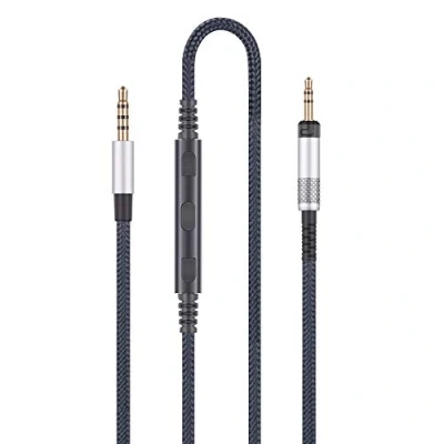 Image de Câble Audio de Rechange Compatible avec Casque Technica ATH M50x, M40x, M70x, Cordon Microphone intégré et iPhone, iPad, Apple