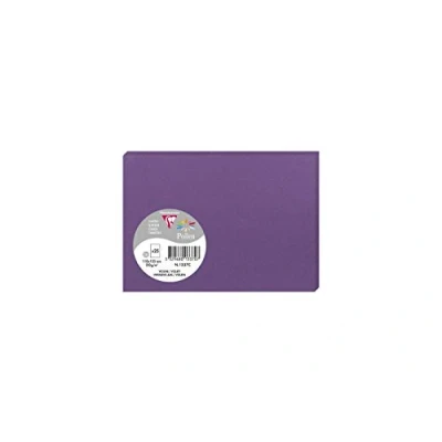 Image de Clairefontaine 1337C Paquet de 25 Cartes Simples Format C6 11x15,5cm 210g/m² Coloris Violine Cartons d&#039;Invitation Evènements et Correspondance Gamme Pollen Papier Premium Lisse