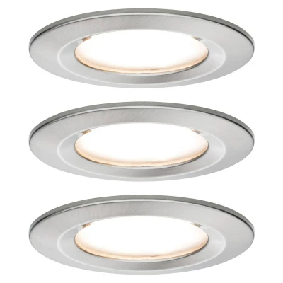 Image de Spot encastrable pour salle de bains Paulmann Nova 93458 jeu 3 LED (RVB) 19.5 W IP44 acier inoxydable (brossé)
