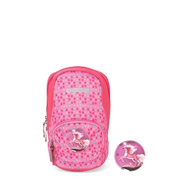 Image de ergobag Ease Small Kids Sac à dos unisexe pour enfant, Mixte dos, ERG MIS 001 9Y9, Rose/cœurs, L