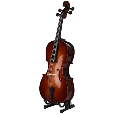 Image de Shipenophy Mini modèle de Violoncelle, 23 cm/9.1in Ornement d&#039;instrument Musique Violoncelle en Bois Exquis pour Femme la décoration Maison Les Cadeaux Ornements