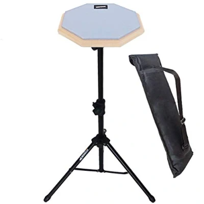 Image de Keepdrum DP GY8 Kit de percussion avec support pour tapis d&#039;exercices et sac Gris