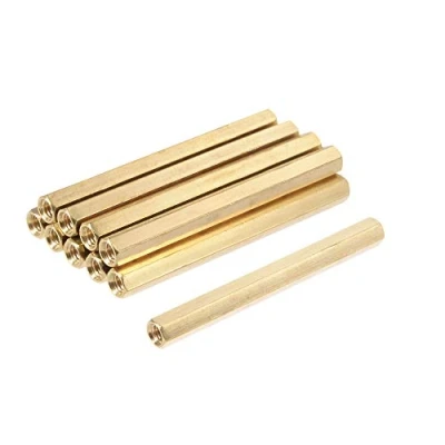 Image de M4 x 60mm Femelle Fileté Laiton Hexagonal Entretoise Pilier Écrou 10 pcs