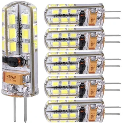 Image de Ampoule LED G4 Blanc Froid 4W Equivalent Halogene 40W,No Flicker 350 lumens 6000K,LED Ampoules 12V AC/DC Non Dimmable/6 packs