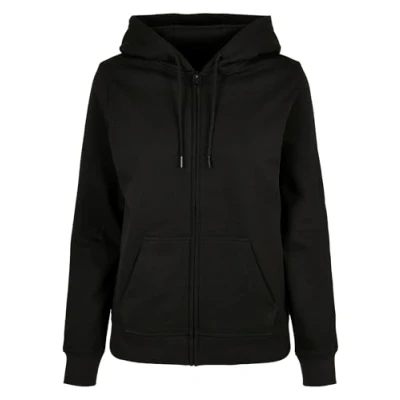 Image de Build Your Brand Femme À Zippé Basique pour Sweatshirt capuche, Noir, M EU