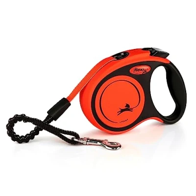 Image de Flexi, Laisse Modèle Xtreme, Résiste aux Charges intensives exercées sur la Sangle, Sangle extrêmement résistante morsures, Poignée Souple réglable, Made in Germany, Orange, XS 3m