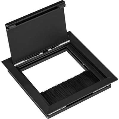 Image de Gedotec Passe câbles rectangulaire avec Joint à Brosse Exit G11 ECO Passage de câble Bureau Boîte en Aluminium encastrée 100 x mm 1 pièce