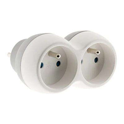 Image de Multiprise pour façade 2x16A gris et blanc Boléa Zenitech