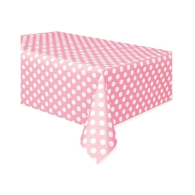 Image de Nappe Rose clair avec des points blancs 137 x 274 cm