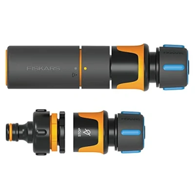 Image de Fiskars Kit Tête de Rechange pour Buse à Tuyau, SoftGrip, avec Connecteur robinet Multi filetage et Raccords Ø 1,3 1,5 cm (1/2 5/8&#039;&#039;), Noir/Orange/Bleu, 1027091